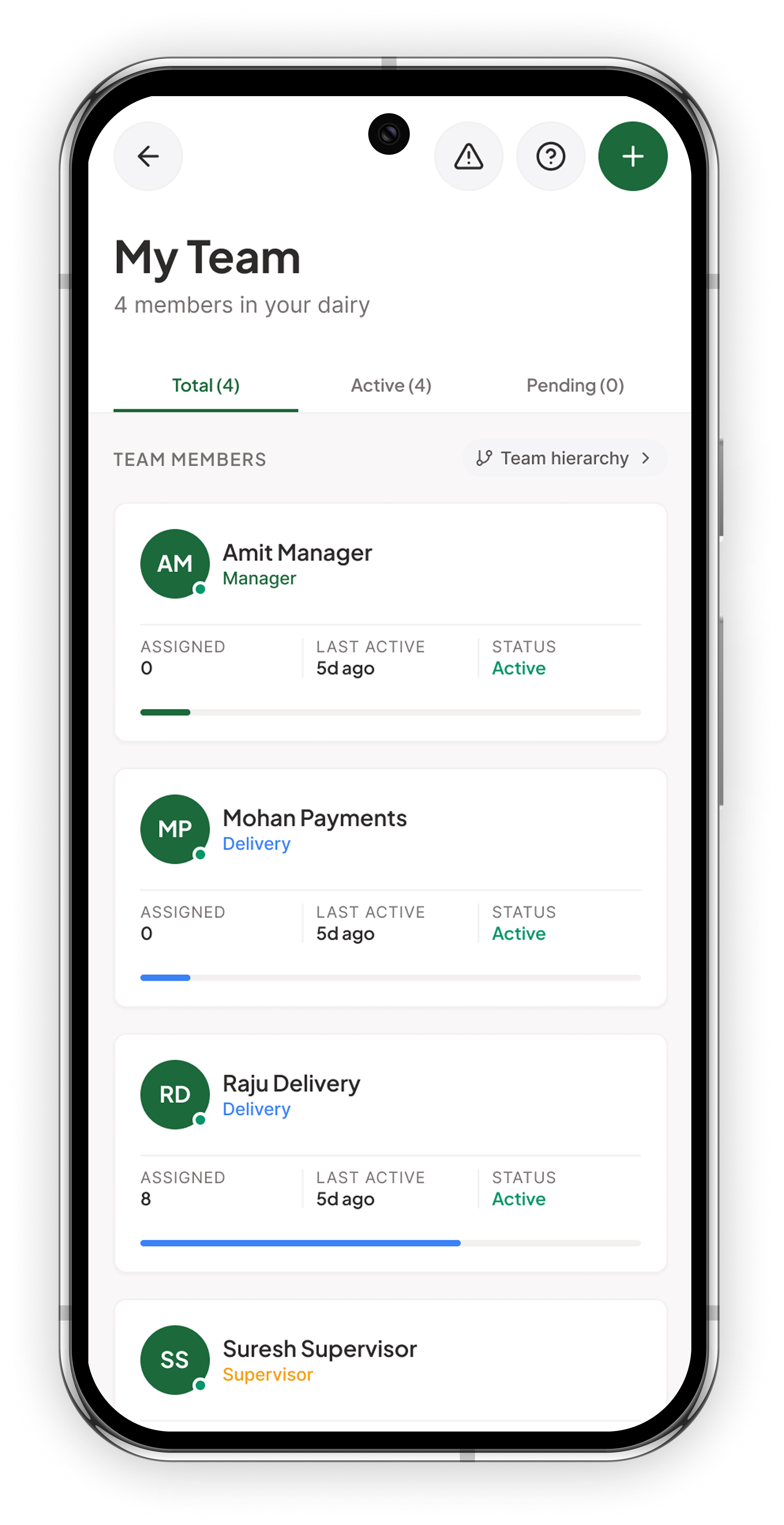 Digital UPI payment flow in DudhHisaab
