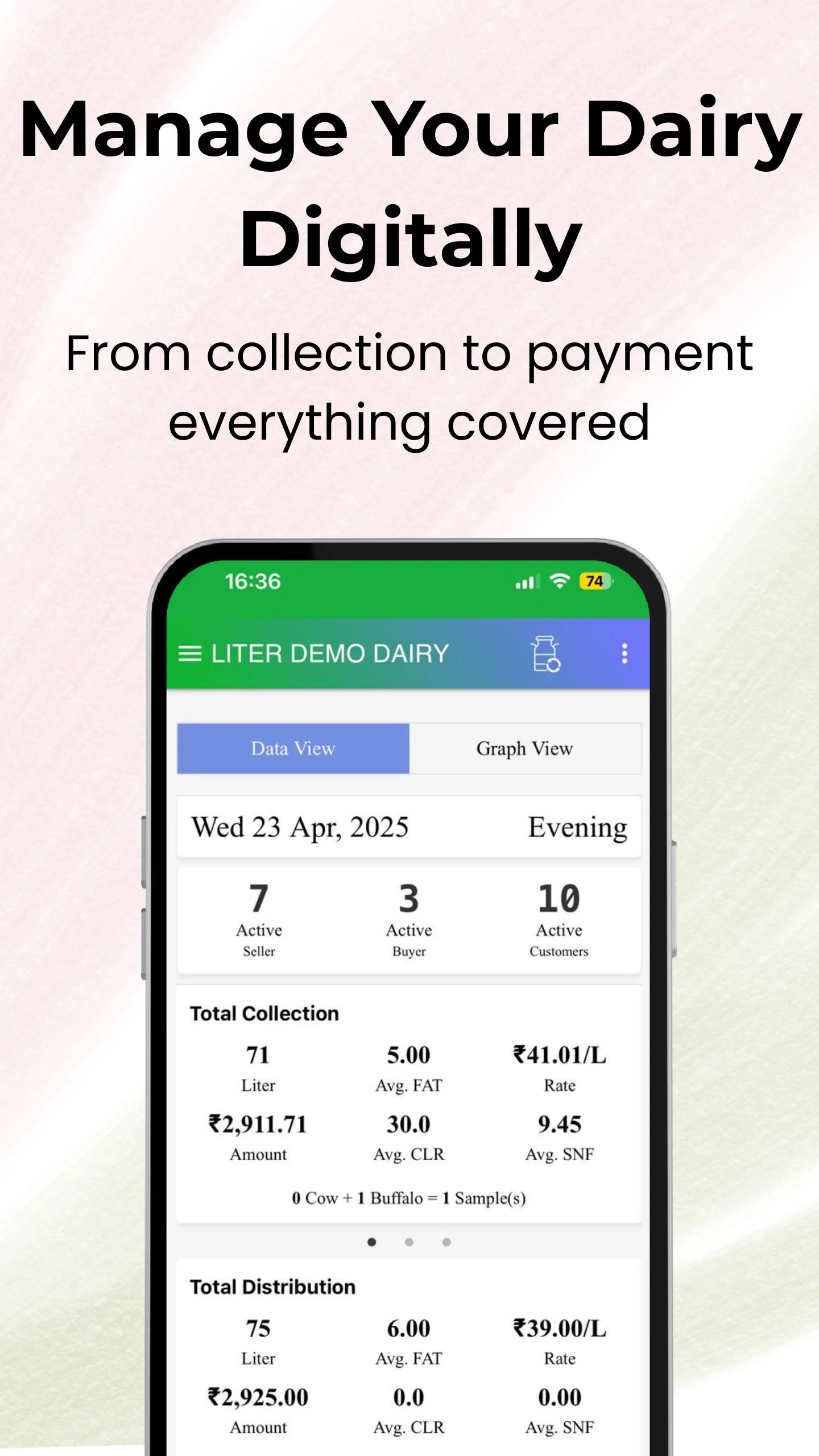 Liter milk collection app